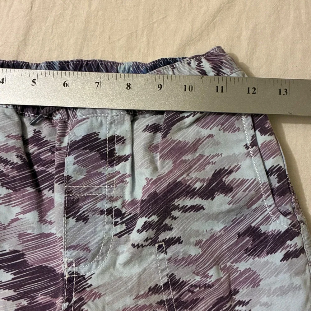 Hanna Andersson Kids Size 130 US 8-10 Purple Blue Abstract Camo‎ Cotton Shorts